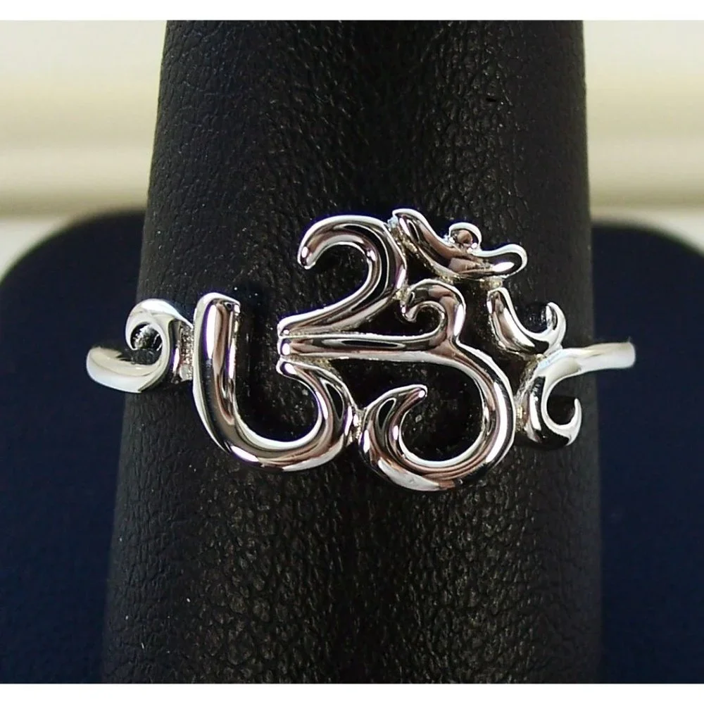 925 STERLING SILVER Om Symbol Ring - Picture 11 of 16